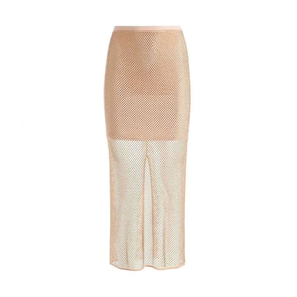 Alice + Olivia Maeve Embellished Tan Skirt - Picture 5 of 7